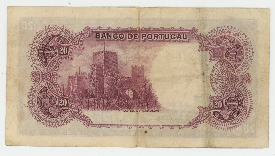 Portugal 20 Escudos 27-2-1940 Pick 143 VF+ Circulated Banknote - Image 2 of 2
