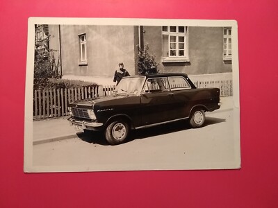 Altes Foto antik Vintage Mann Opel??? Auto Oldtimer man nice black Car old Photo