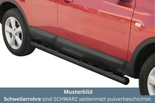 Schwellerrohre mit Tritt SCHWARZ für NISSAN Qashqai J10 2007-10 V2A Ø76mm TÜV