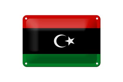 Blechschild Flagge Libyens 18x12 cm Flag of Libya Deko Schild