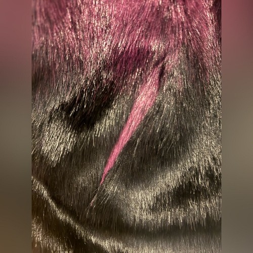 CEJON Vegan Faux Fur Ombre Vest Dark Pink Black M - Picture 4 of 6