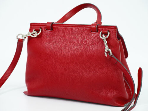GUCCI Daily 370831 Bamboo Leather 2way Shoulder Top Handle Handbag Red Silver - Bild 2 von 10