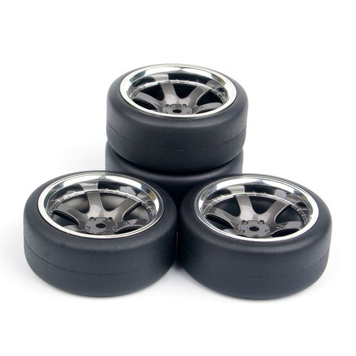 4Pcs 6mm Offset For HSP HPI RC 1:10 On Road Car PP0038+338 Drift Tires&Wheel - Picture 4 of 5