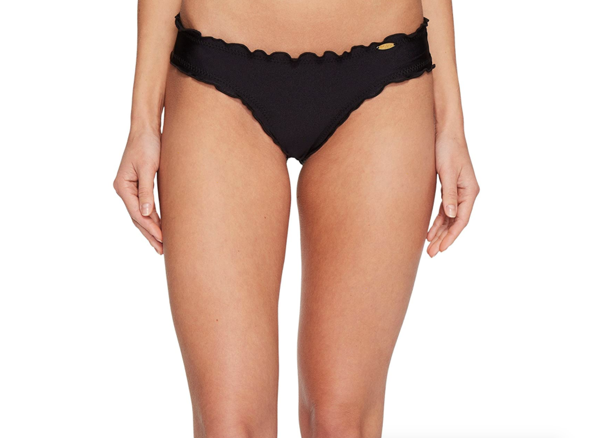 Luli Fama L130506 Black Cosita Buena Wavey Ruched Swimsuit Bottom
