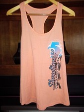 Women's Small Vintage Racer Back Tank Top Dayglow Orange Sport Showtime Boat
