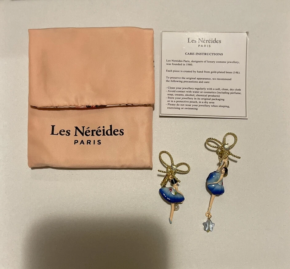 PENDIENTES BAILARINA LES NEREIDES PAS DE DEUX AZUL DEGRADADO CON CINTURÓN FLORECIDO Foto 3 de 3