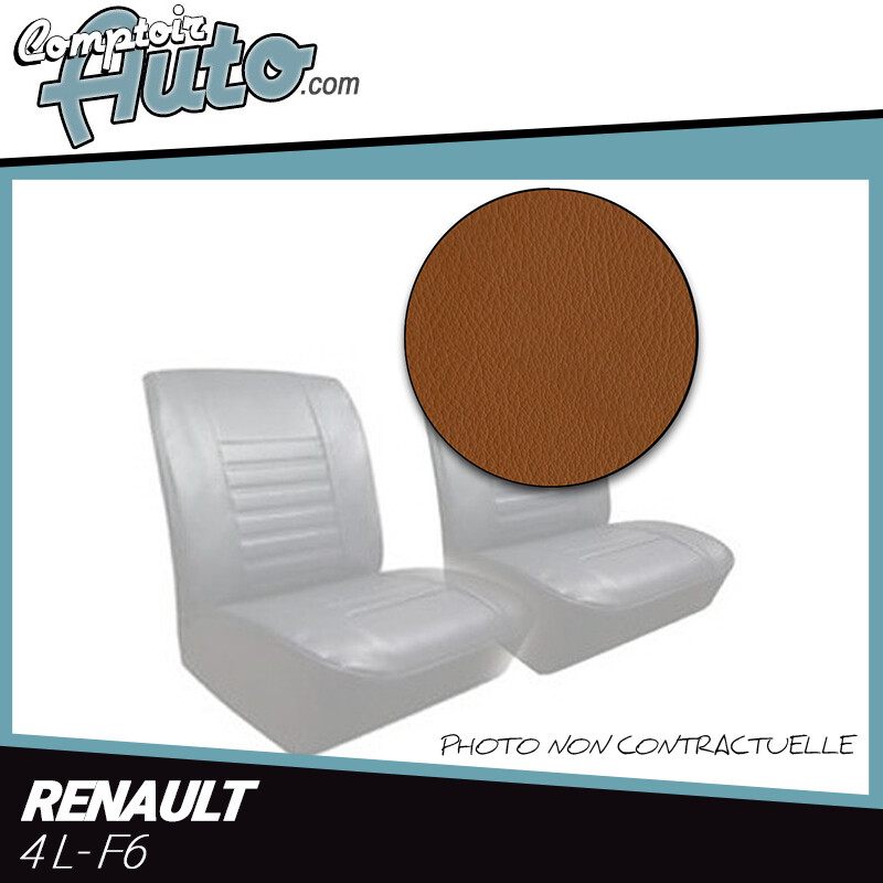 Garnitures sièges avant Renault 4L simili cognac pour réparer les tissus déchirés