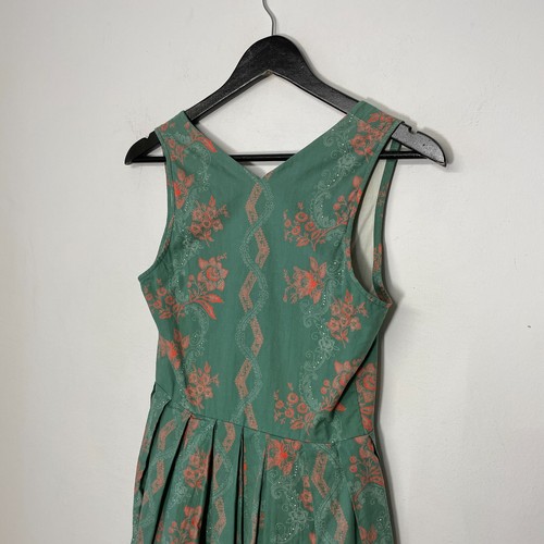 Vintage 1960S Johanna Rappel Dirndl Floral Print Folk Prairie Corset Dress 42 - Picture 7 of 9