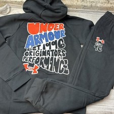 Under Armour Youth Boys Black Hoodie Joggers Outfit Set NEW