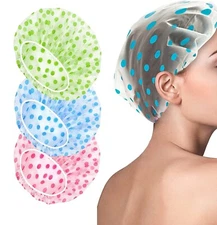 Shower Cap Reusable Bath Cap, Waterproof Hair Hat for Men Women Ladies Spa Salon