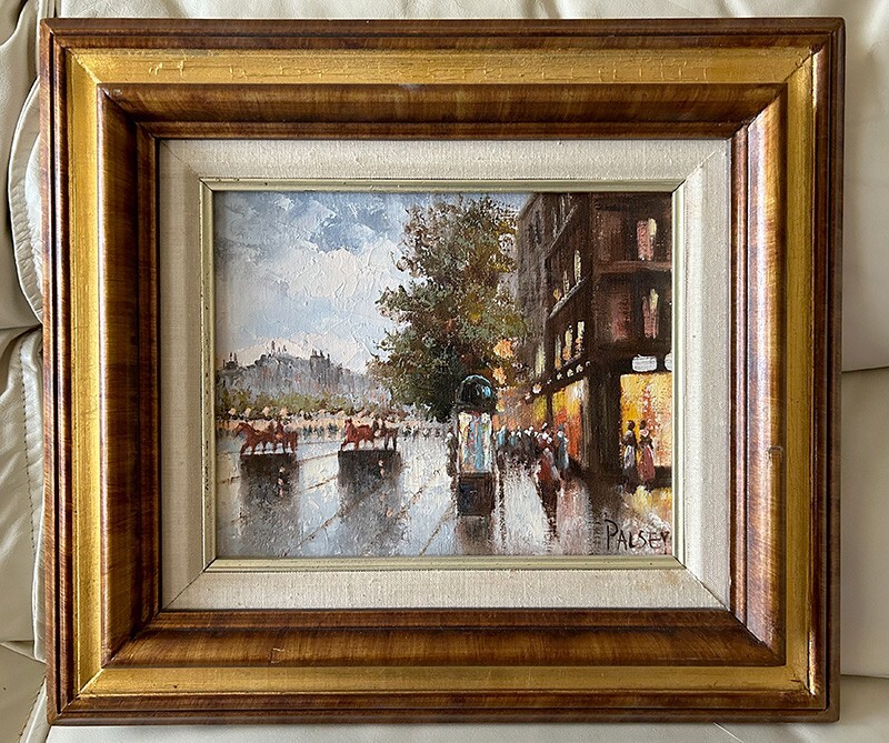 Street Paris France Artist Palsey Oil Painting Near Eiffel Tower