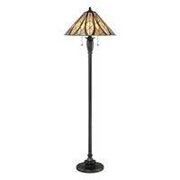 Stehlampe Standlampe Tiffany-Glas Bronze H 149,4 Cm Wohnzimmerleuchte