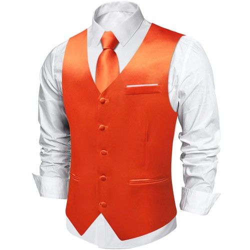 4Pcs Men's Champagne Suit Vest with 8cm Neck for Wedding Prom Groom Waistcoat - Picture 20 of 52