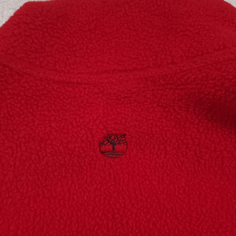 Chaqueta polar vintage Timberland Weather Gear para hombre grande roja 1/4 a presión hecha en EE. UU. Foto 4 de 4