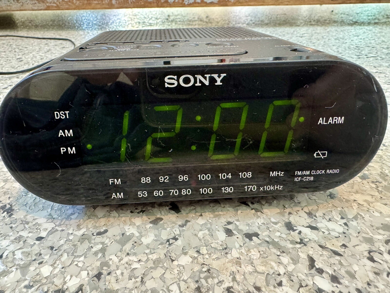 Sony ICF-C218 Dream Machine Black AM FM Alarm Clock Radio Tested Working