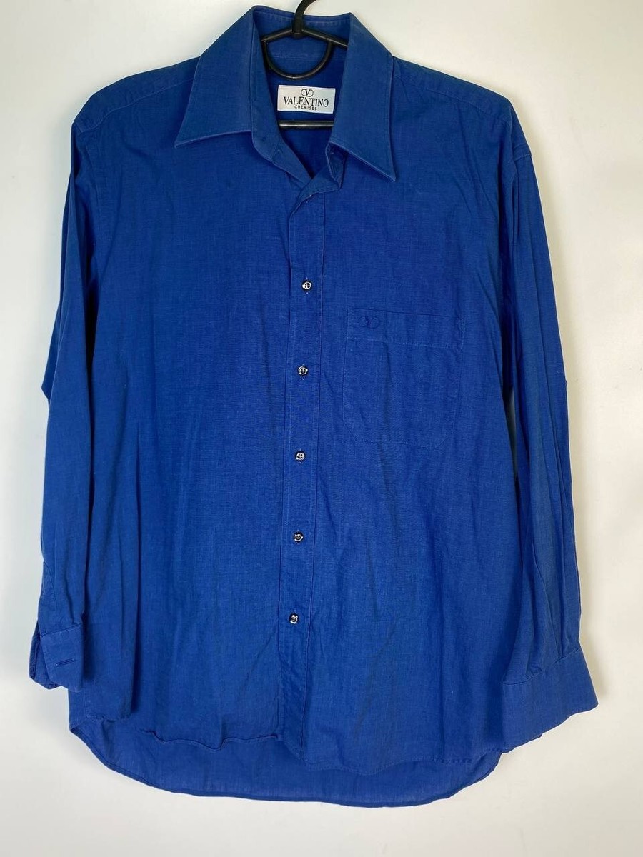 Valentino Chemises Vintage Blue Button Shirt Size 39/15.1 | eBay
