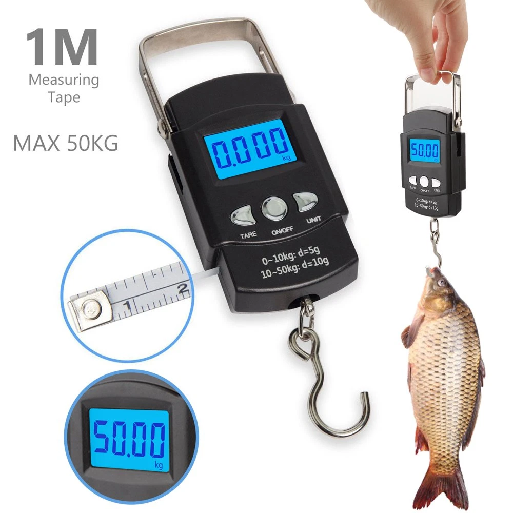 110Lb./50Kg Digital LCD Fish Weighing Scale Portable Luggage