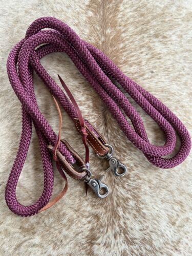 Burgundy Nylon Harness Leather Slobber Straps Competition Rein