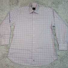 David Donahue Mens Shirt Muticolor 15.5 Button Up Check Career Preppy 32 33