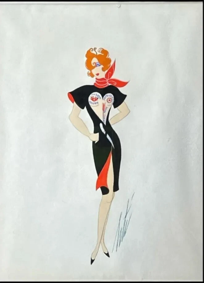 Pintura original ERTE, gouache sobre papel, firmada, certificado de autenticidad en la parte posterior Foto 2 de 4