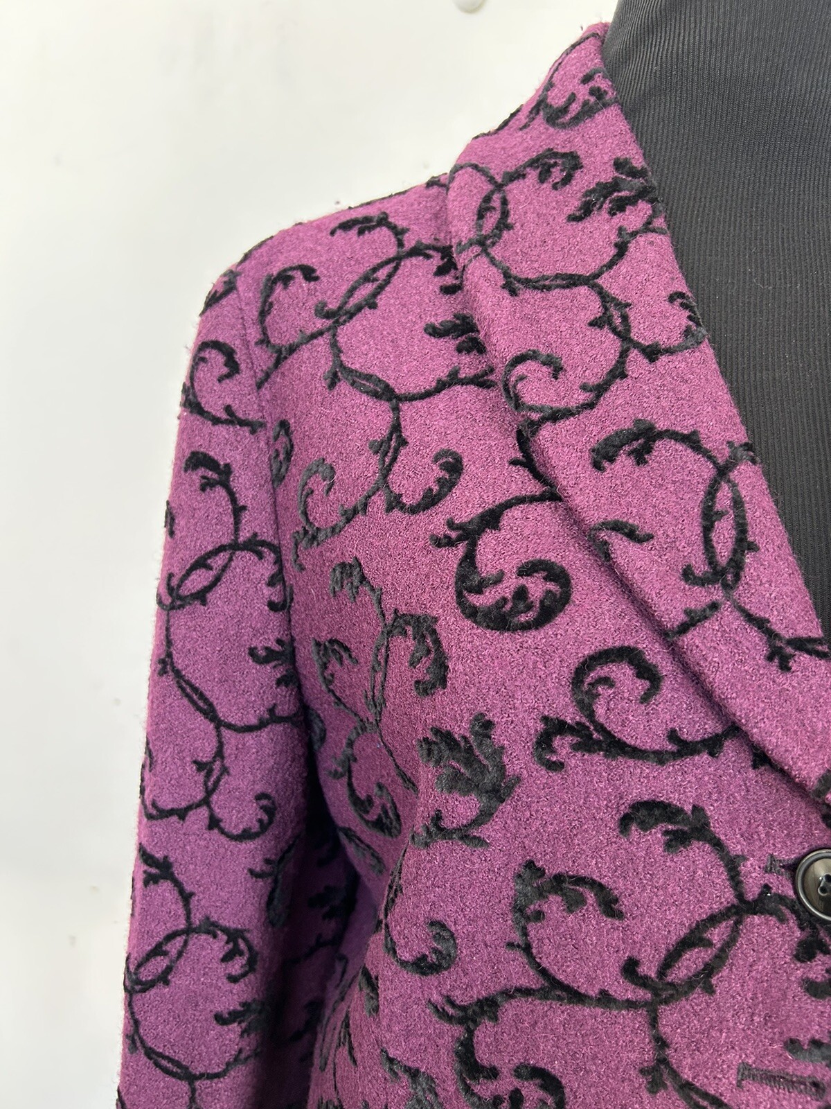 Pendleton Blazer Plum Flocked Pattern Velvet Wool… - image 3