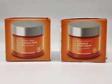 2 PC SET ANDALOU Brightening Carrot Vitamin C Night Cream + Glycolic Mask