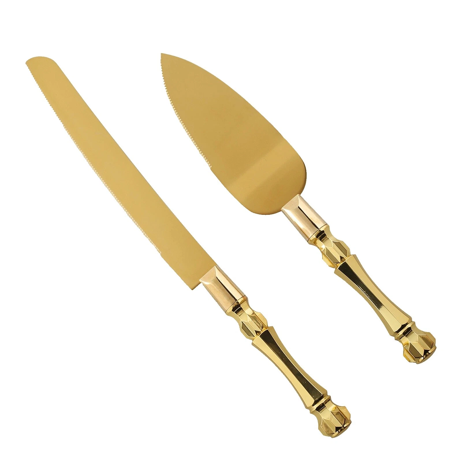 Los servidores de pastel de bodas de acero inoxidable y Cuchillos