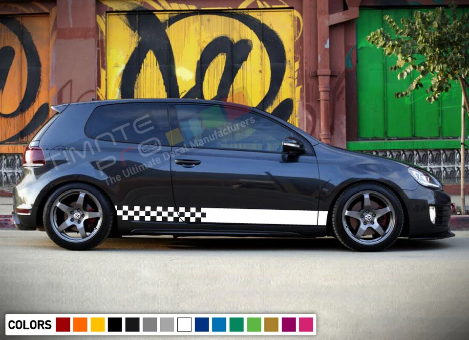 Kit Calcomanía Pegatina Rayas Para Volkswagen Golf Mk4 Mk5 Mk6 Mk7 Gti R32 Bajando 2 Foto 3 de 4