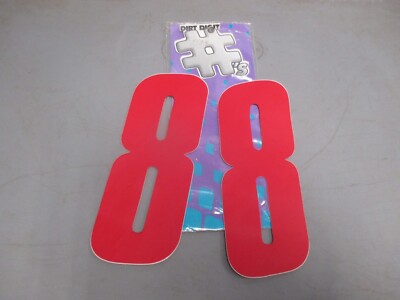 NOS Dirt Digit Number Plate Competition Stick-On Red 6