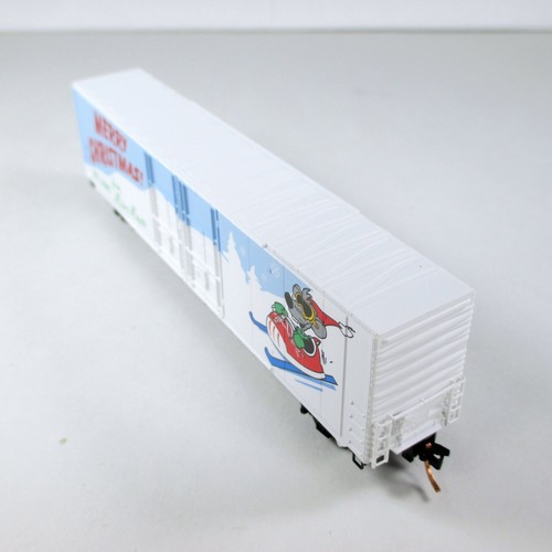 N Scale **MERRY CHRISTMAS** Mouse HiCube 60' Box Car 2009 -Micro Trains 10200100 - Picture 2 of 3