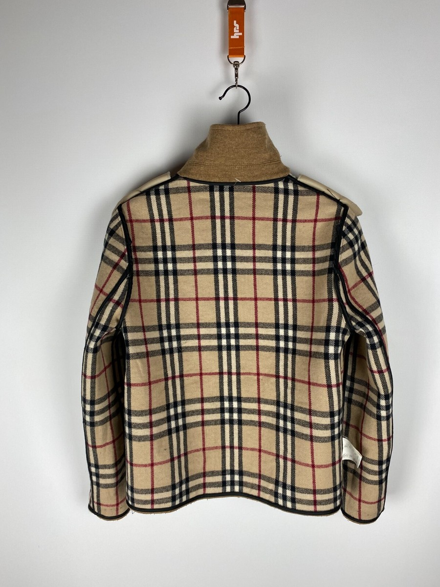 Vintage Burberry Nova Check Wool Coat Jacket Zip Up Luxury