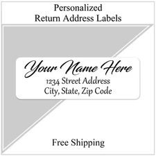 400 Personalized Return Address Labels Printed Text 1/2 x 1 3/4 Script Text
