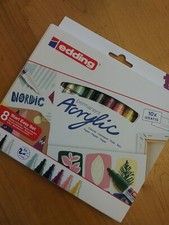 Permanent Acrylic Edding Paint Marker Start Set 2 x Fine, 6 x Medium U.S. Seller