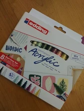 Edding Permanent Acrylic Paint Marker Start Set 2 x Fine, 6 x Medium U.S. Seller