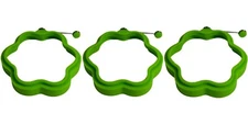 Set of 3 Jumbl Silicone Pancake Flower Mold Green