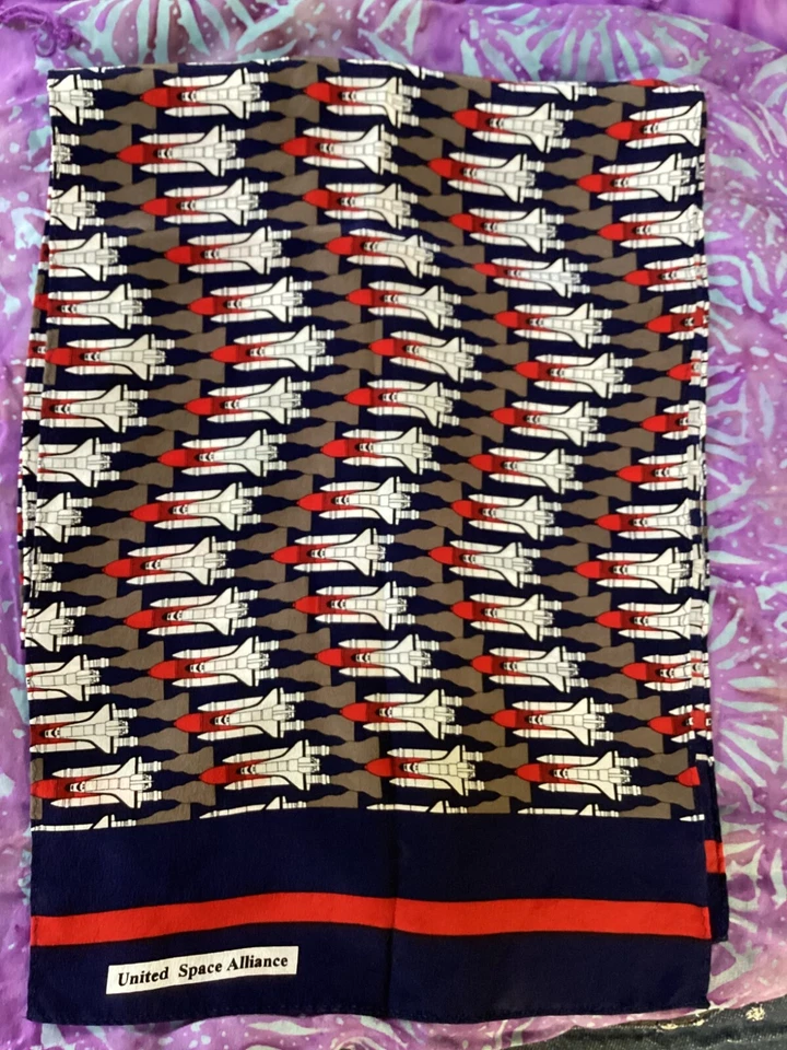 Bufanda rectangular vintage Salties United Space Alliance impresión transbordador espacial 45X10 Foto 4 de 4