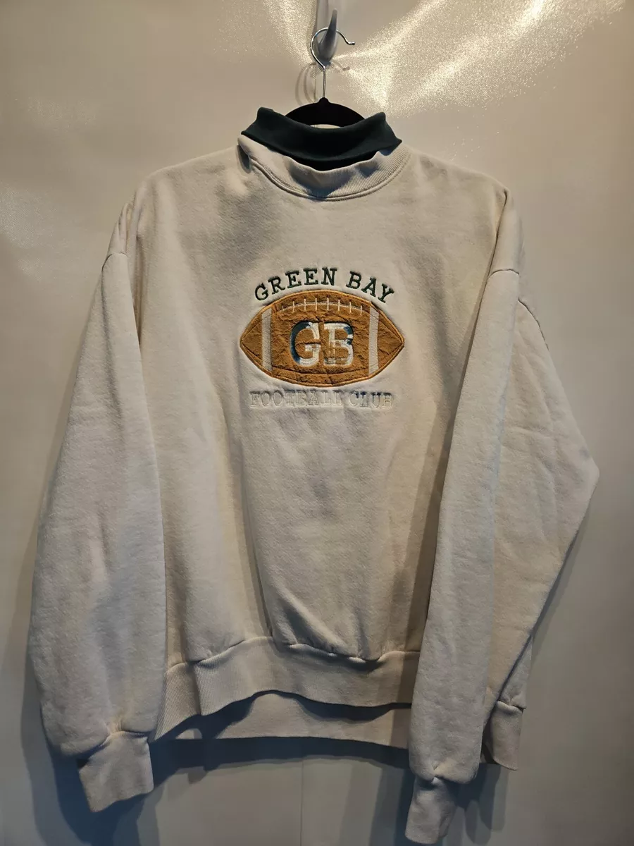 Vtg Green Bay Packers NFL FOOTBALL Sweatshirt Mock Turtle Neck