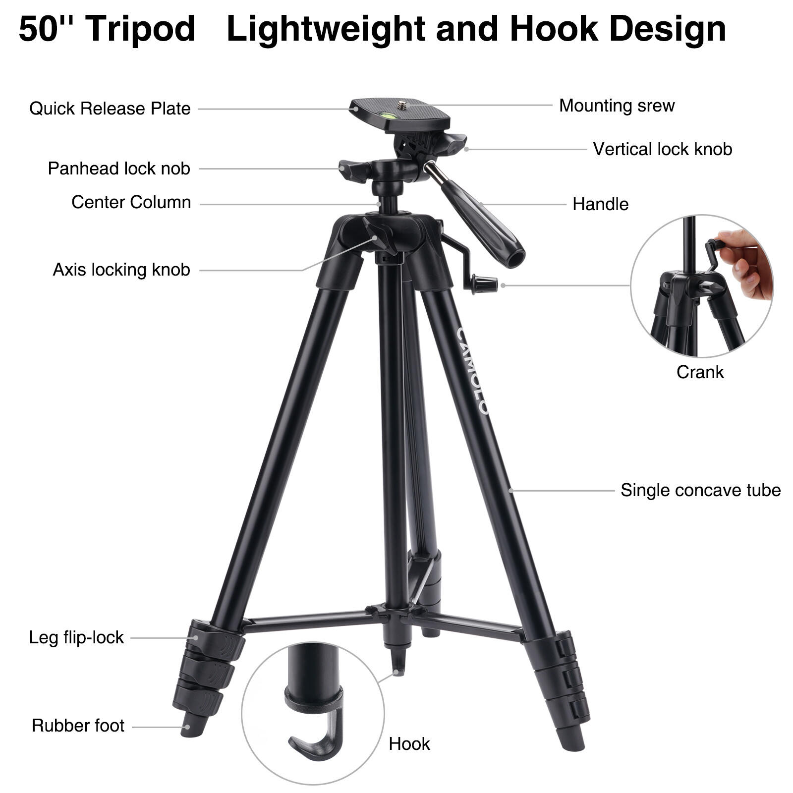 CAMOLO Vlogging Kit Smartphone Vlog Kit with Tripod Microphone LED Light Holder