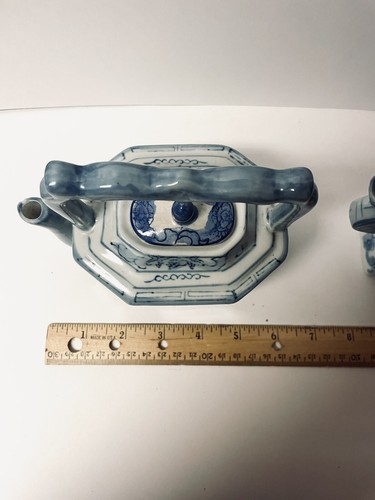 Lotto di 2 Cineiserie Vintage Meduim Porcellana Blu e Bianco Made in China Meduim - Foto 11 di 14