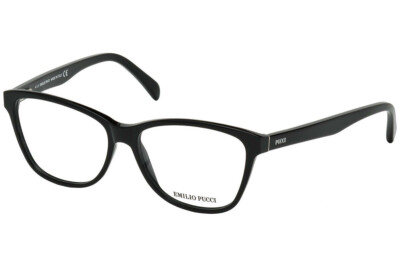 Emilio Pucci EP5024 001 Shiny Black Plastic Cat Eye Eyeglasses 54-14-140 EP 5024