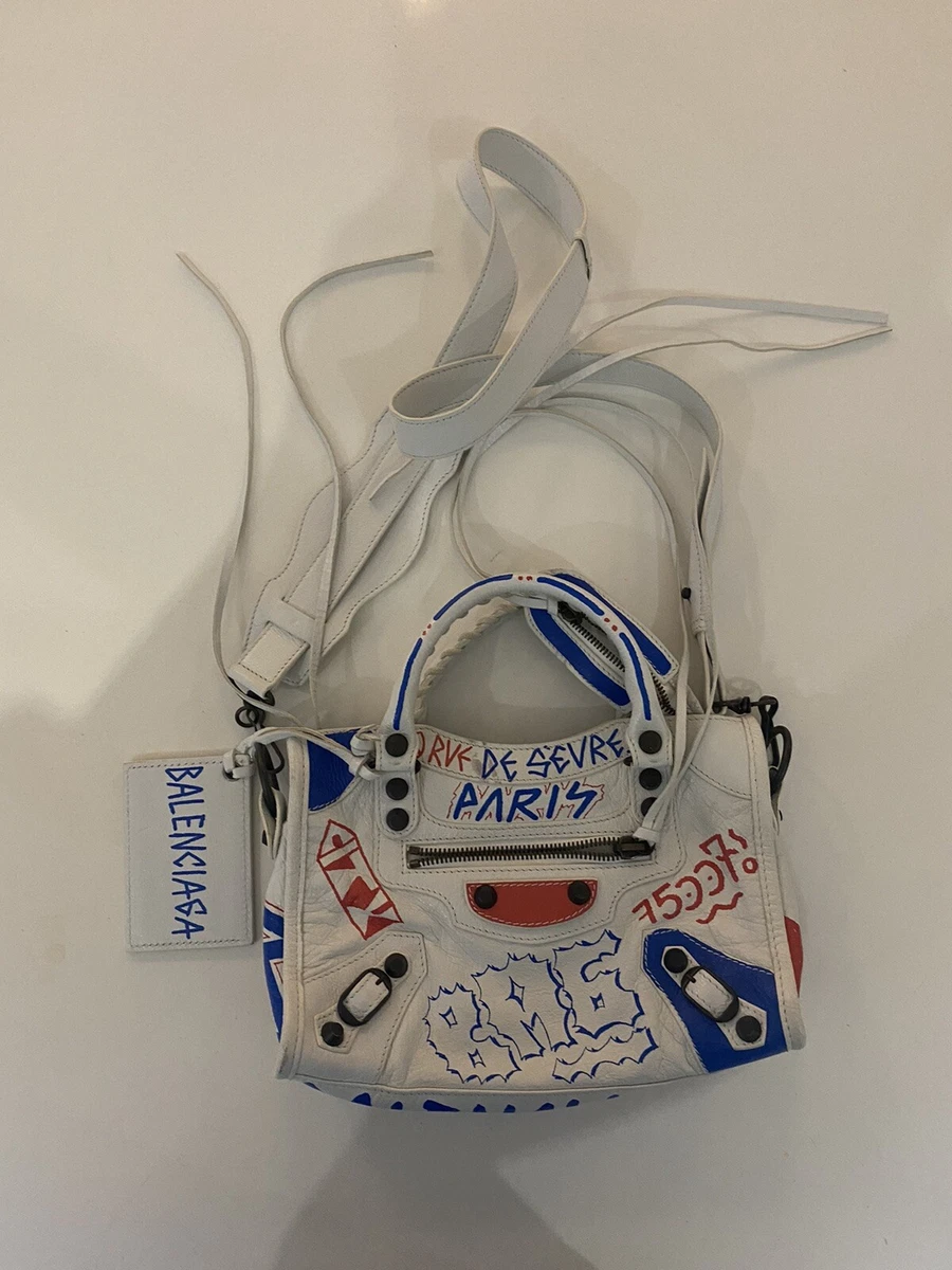 balenciaga graffiti bag white