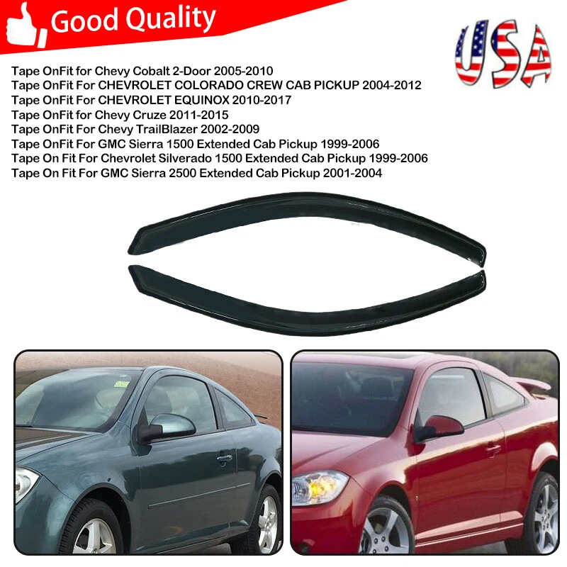 Window Visors Vent Sun Shade Rain Guards For Chevy Cobalt Cruze GMC Sierra Foto 2 de 4