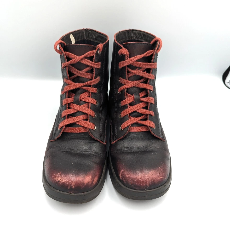NOAT Botas Caribou Con Cordones Grunge Envejecidas CHERRY COLA Raras Talla 6 (37) Foto 3 de 4