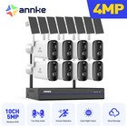 Annke Solar Powered 4Mp Wireless Ip Security Camera System Two Way Audio Outdoor