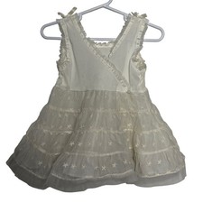 VTG Her Majesty Cream Lace Bow Tiered Dress Girl Size 2T Special Occasion