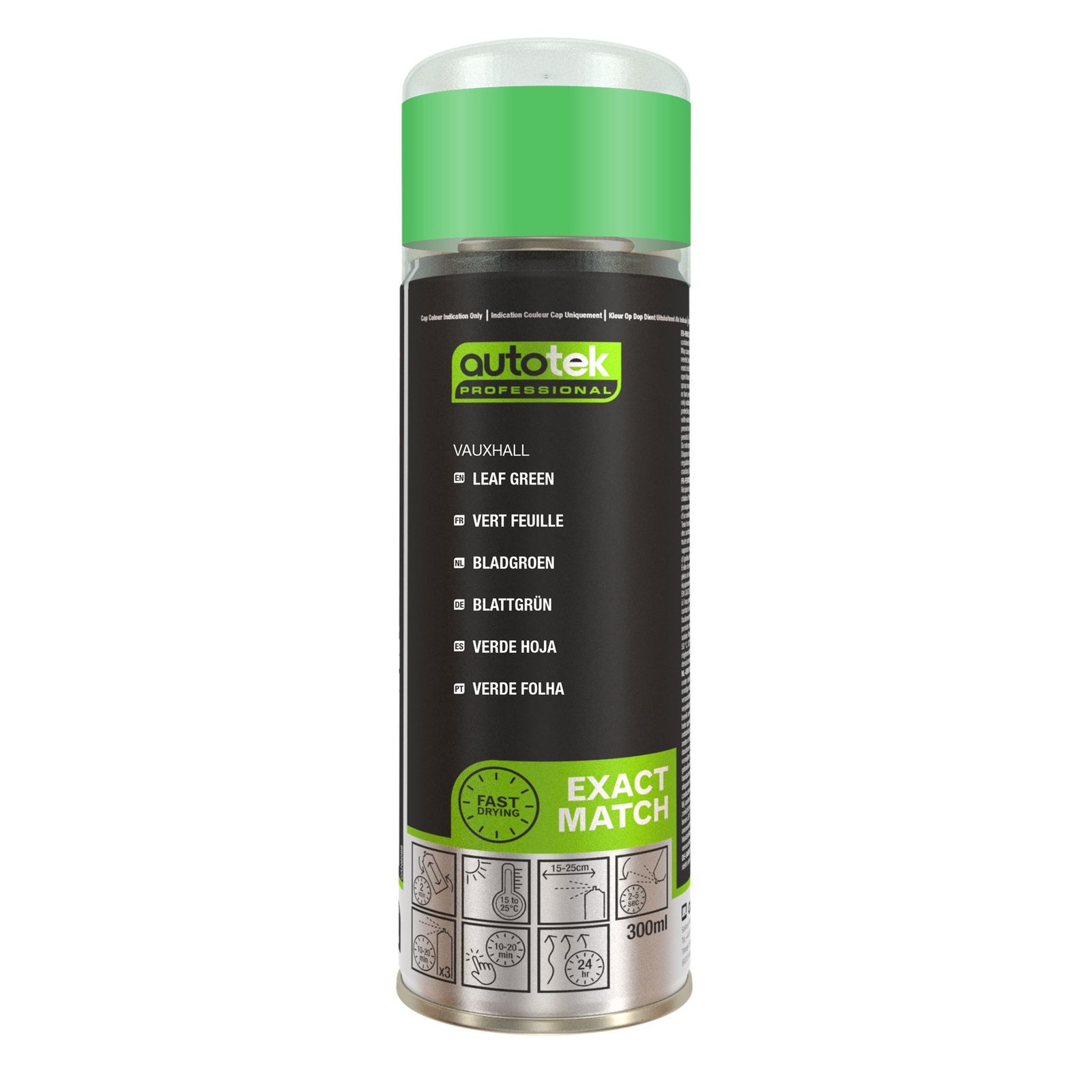 Autotek Quick Drying High Coverage Aerosol Spray Paint Vauxhall Leaf Green 300mL