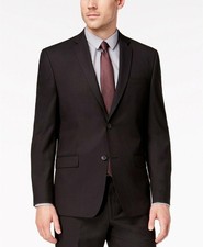 Andrew Marc Mens Slim fit 2 Piece Suit 38 R / 31 Waist Black Solid Stretch