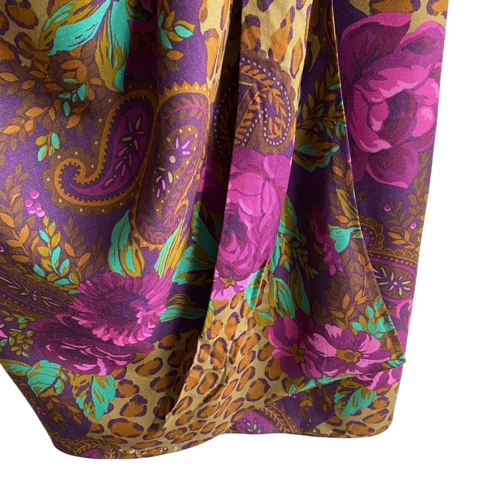 Falda vintage Miss O by Oscar de la Renta para mujer 10 envoltura floral boho midi años 80 Foto 4 de 4