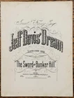 vintage CIVIL WAR sheet music JEFF DAVIS' DREAM Confederate President 1862 comic