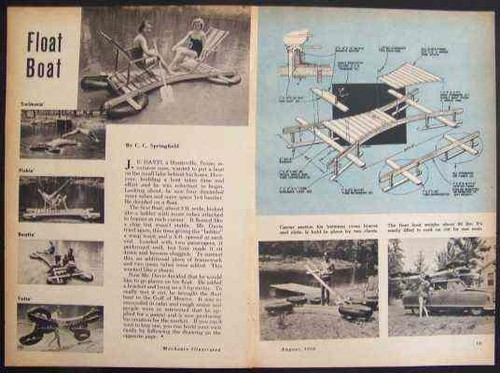 Inner tube FLOAT/BOAT/RAFT Fishing Swimming How-To build PLANS